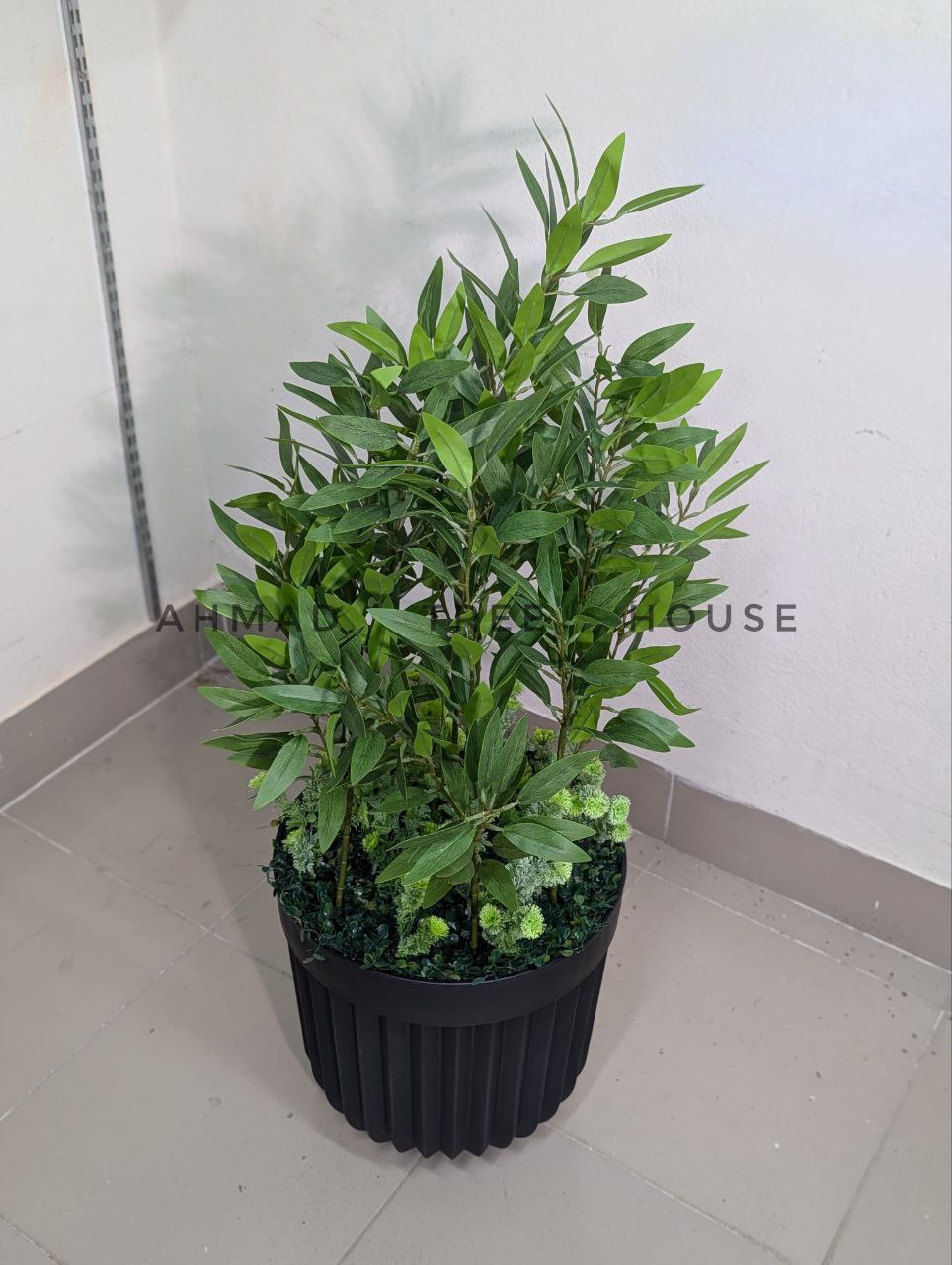 Artificial Olive / Eucalyptus / Bay Tree with Black Textured Planter