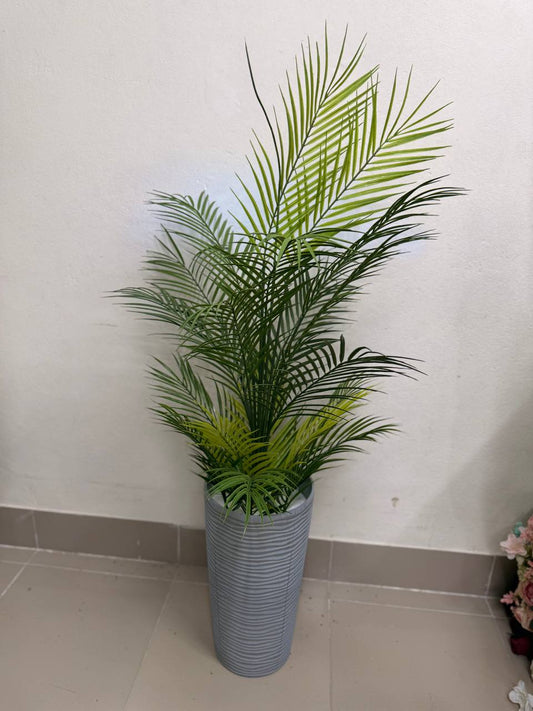 Elegant Areca Palm in Modern Grey Planter – 4ft Artificial Plant