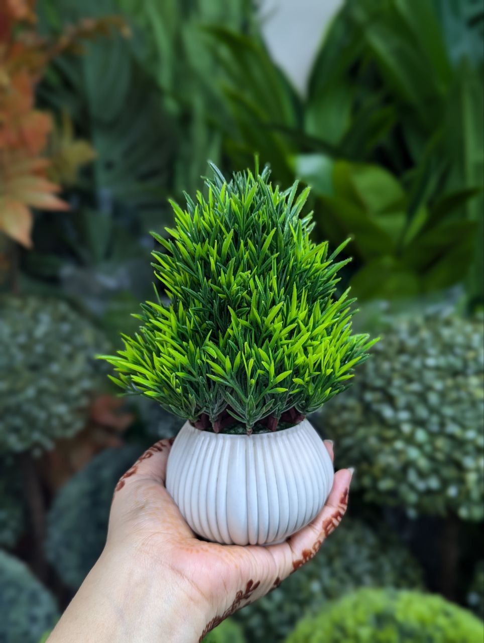 ATH – Miniature Artificial Bonsai Tree, Plastic Pot, Office Desk Greenery Decoration 206