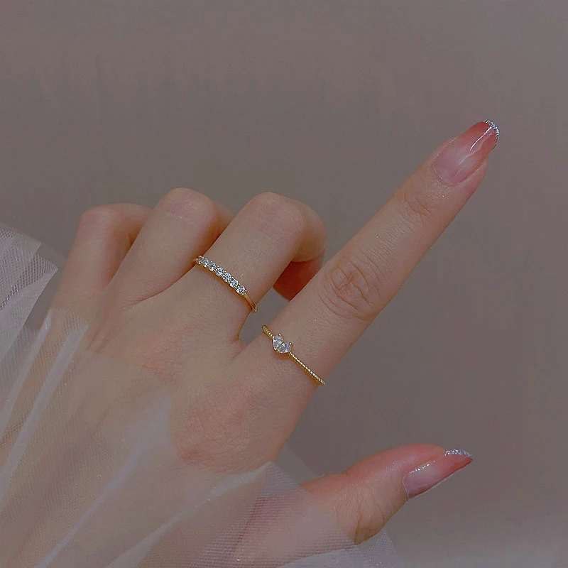 Zircon Heart Ring Set