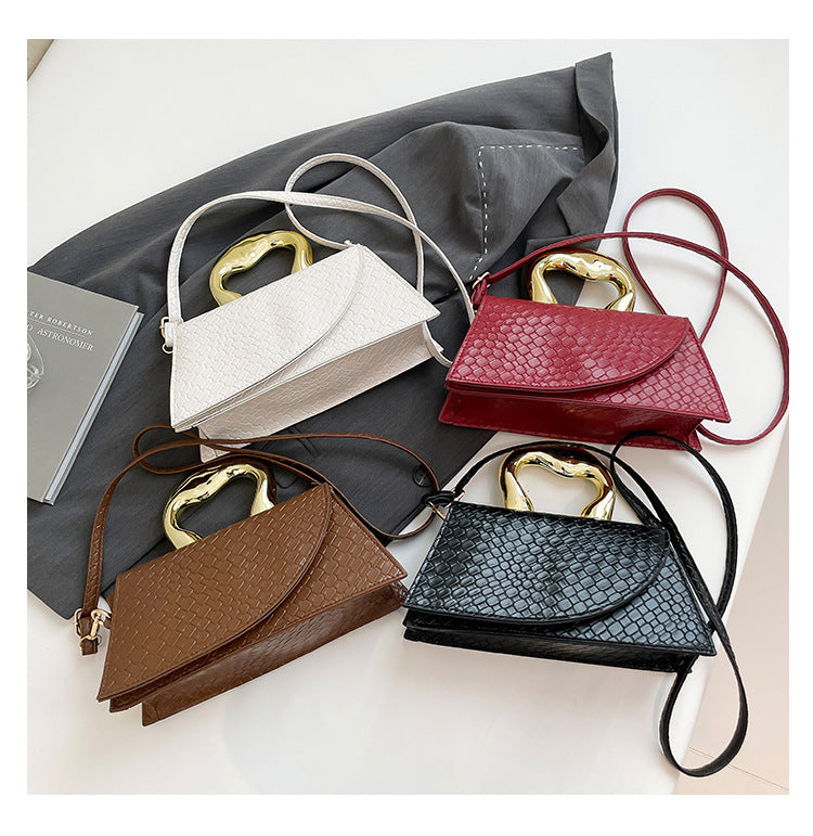 Elegant Alligator-Textured Shoulder & Crossbody Bag – Chic PU Leather