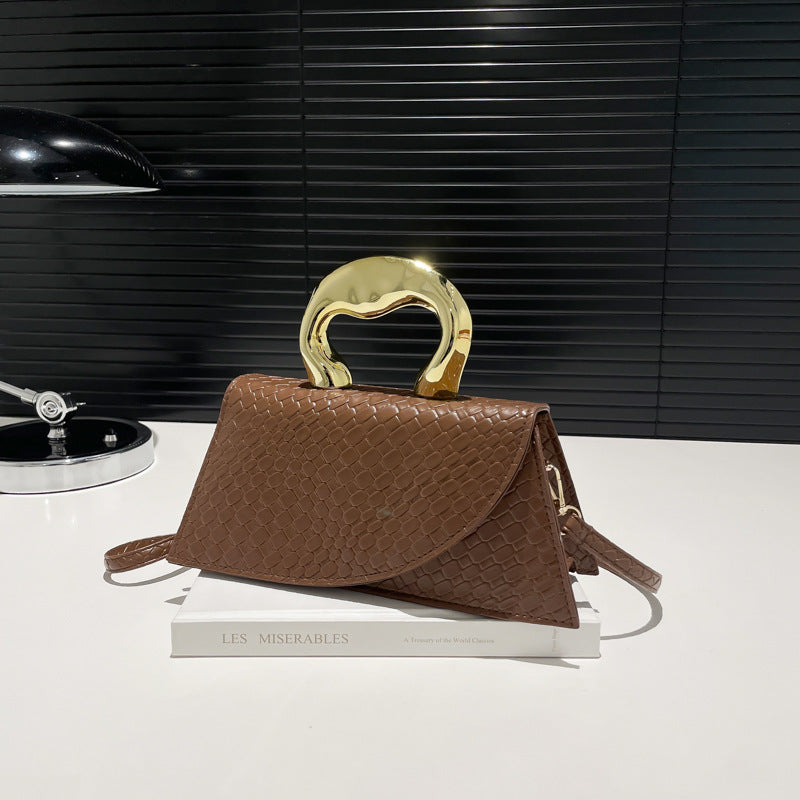 Elegant Alligator-Textured Shoulder & Crossbody Bag – Chic PU Leather