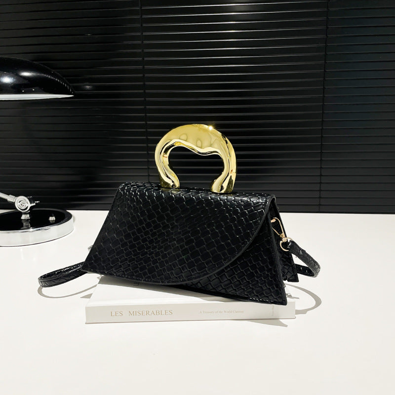 Elegant Alligator-Textured Shoulder & Crossbody Bag – Chic PU Leather