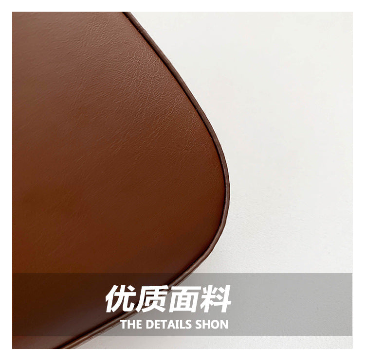 Minimalist Solid Shoulder Bag – Soft PU Leather & Compact Style