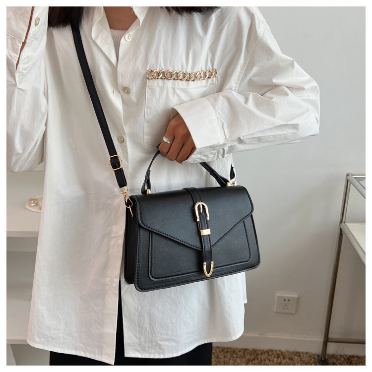 Minimalist Solid Shoulder Bag – Soft PU Leather & Compact Style