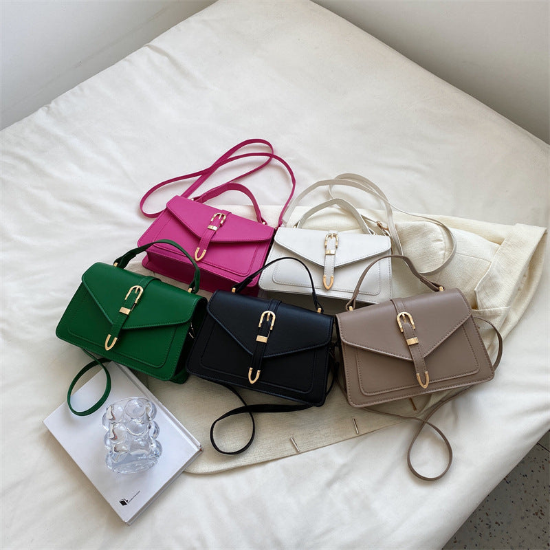 Minimalist Solid Shoulder Bag – Soft PU Leather & Compact Style