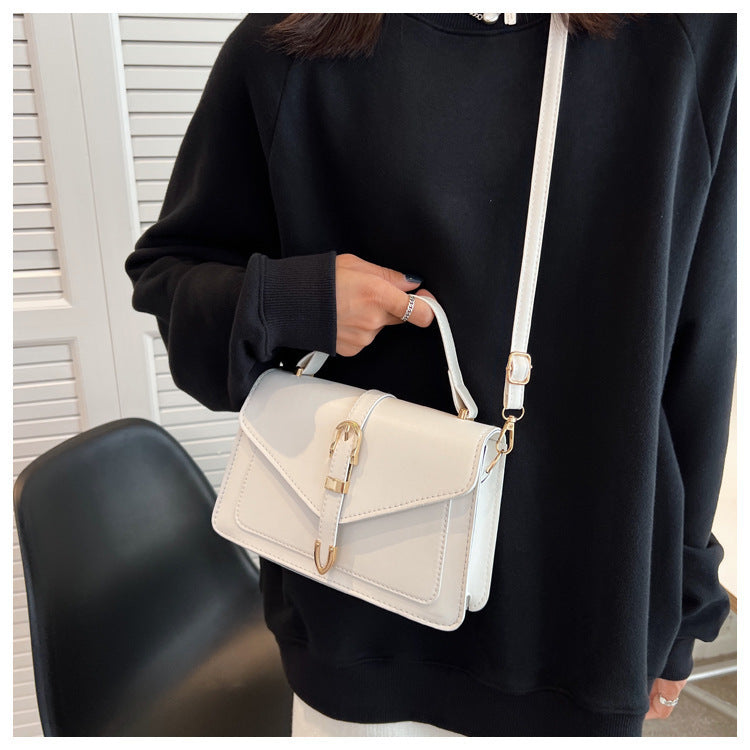 Minimalist Solid Shoulder Bag – Soft PU Leather & Compact Style