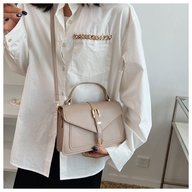 Minimalist Solid Shoulder Bag – Soft PU Leather & Compact Style