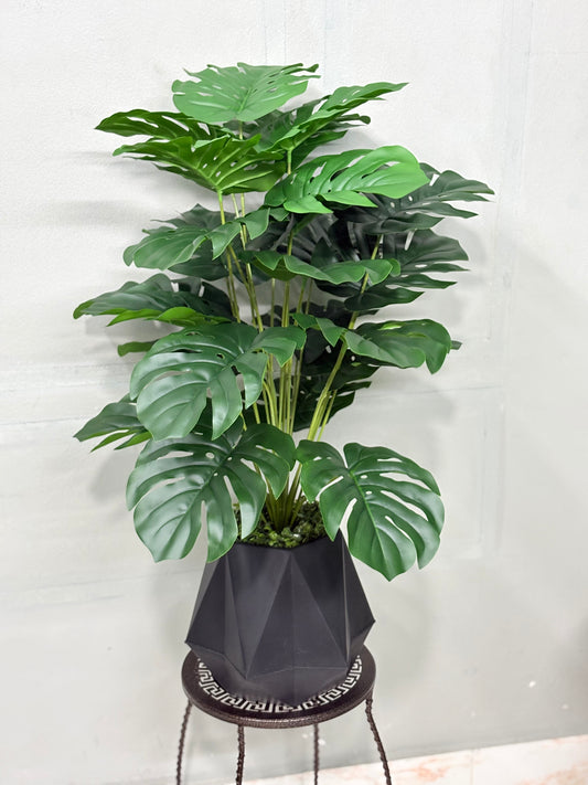 24 Pata Monstera Artificial Plant with Premium Planter – Home & Office Decoration BD