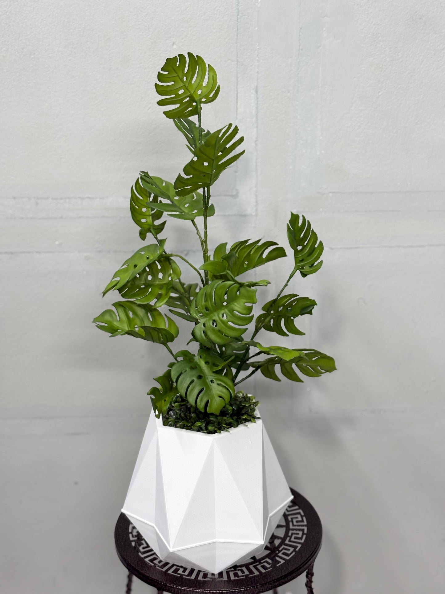 Luxury Rubber Monstera Artificial Plant with White Tub – Modern Home Decor Bangladesh