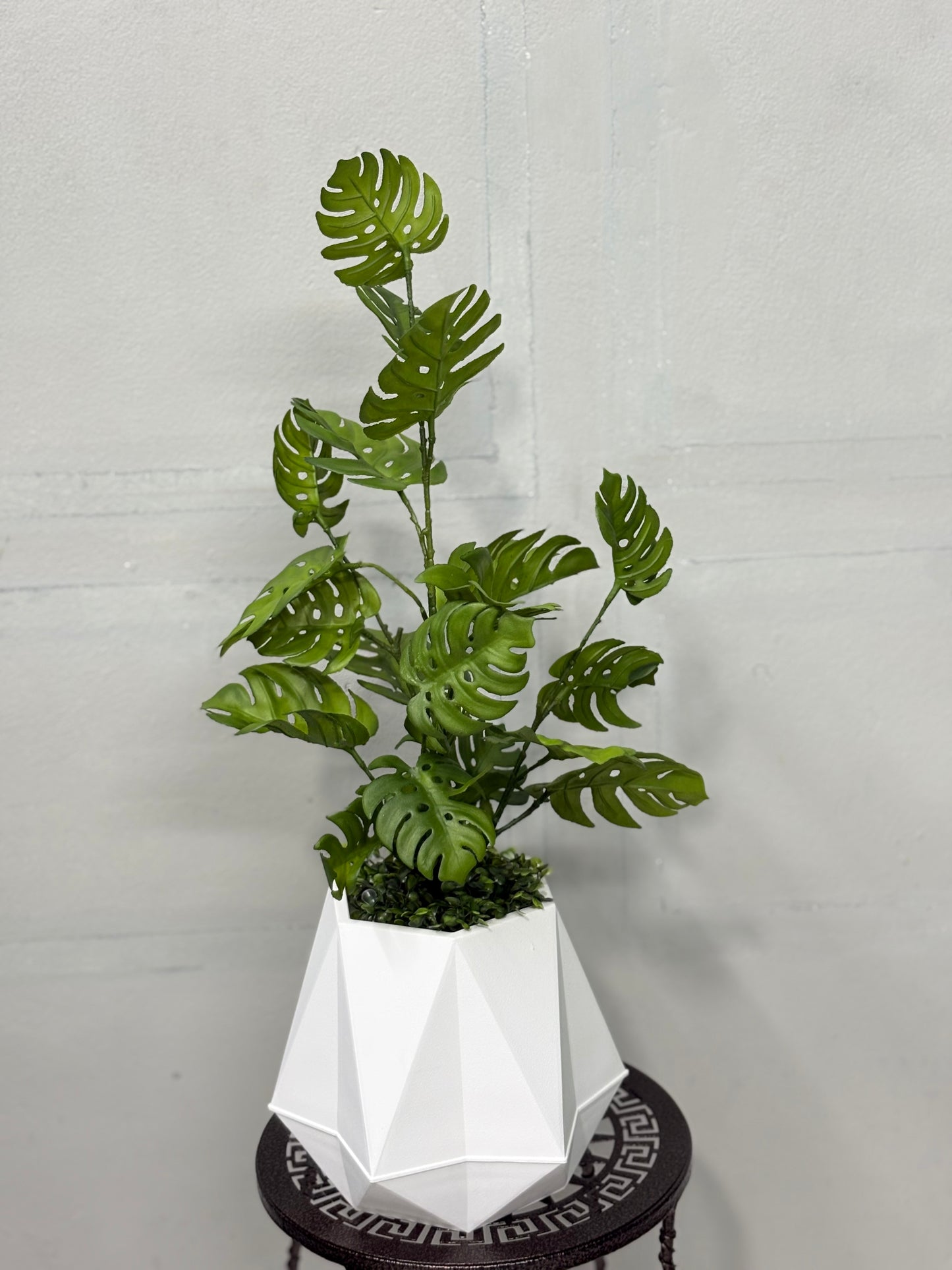 Luxury Rubber Monstera Artificial Plant with White Tub – Modern Home Decor Bangladesh