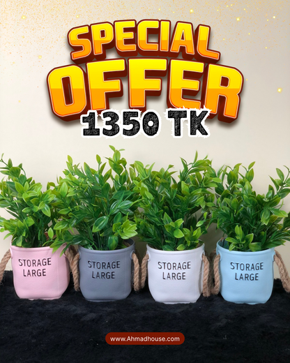 4-Piece Artificial Plant Pot Combo Set | Home & Office Decoration – Ahmad Tree House