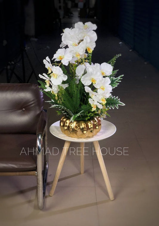 Golden Orchid Elegance Artificial Arrangement | Premium Home Decor – Ahmad Tree House