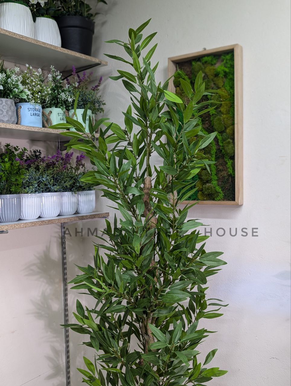 6 Feet Artificial Olive Tree with Black Planter