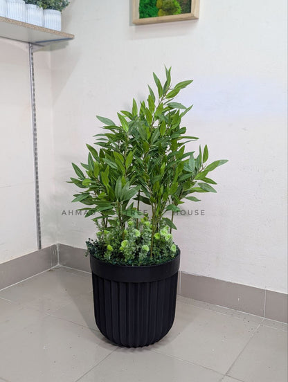 Artificial Olive / Eucalyptus / Bay Tree with Black Textured Planter