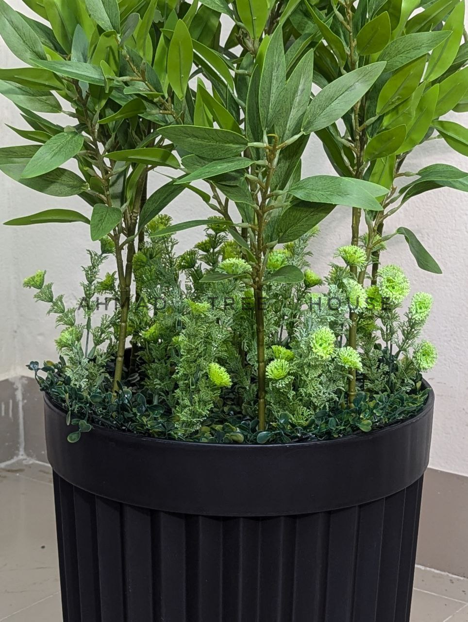 Artificial Olive / Eucalyptus / Bay Tree with Black Textured Planter