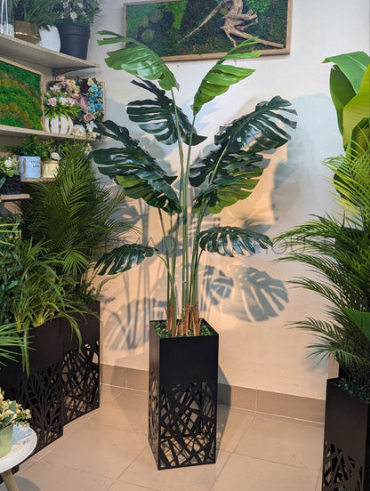 Monstera with Laser-Cut Metal Planter