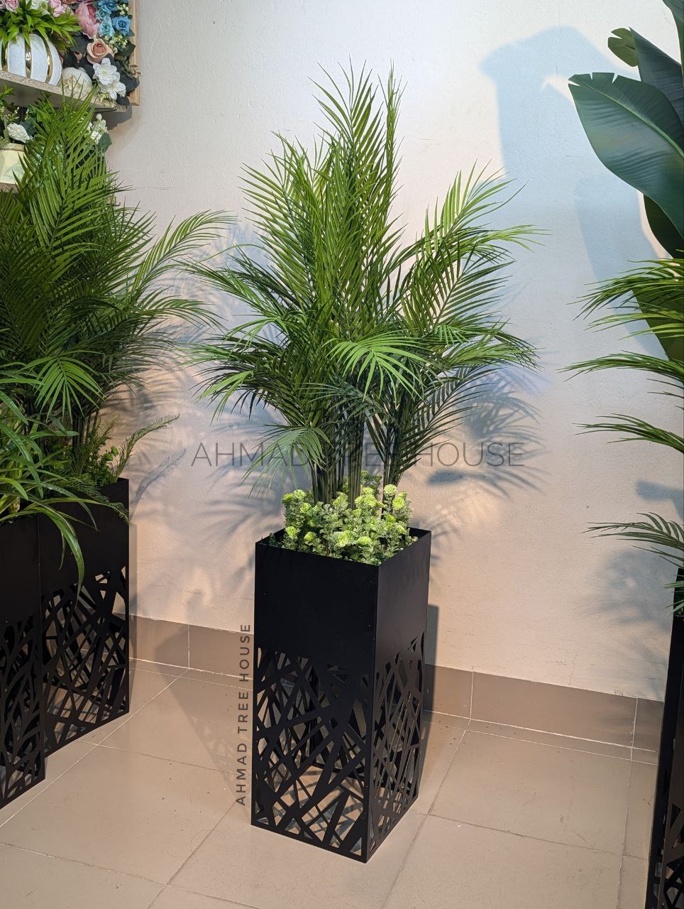 Areca Palm with Laser-Cut Metal Planter