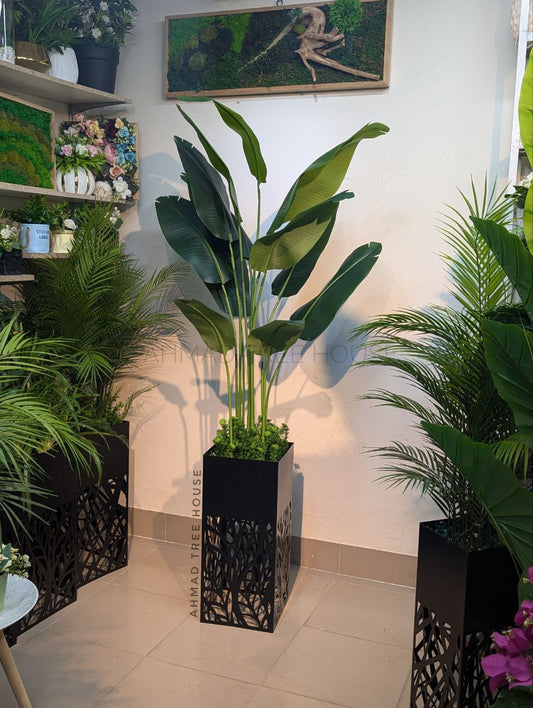 Bird of Paradise with Laser-Cut Metal Planter