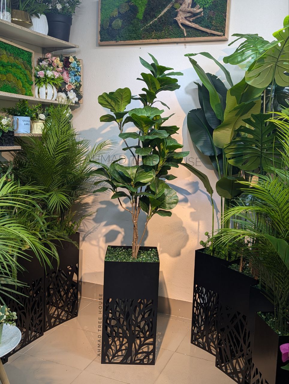 Fiddle Leaf Fig with Laser-Cut Metal Planter