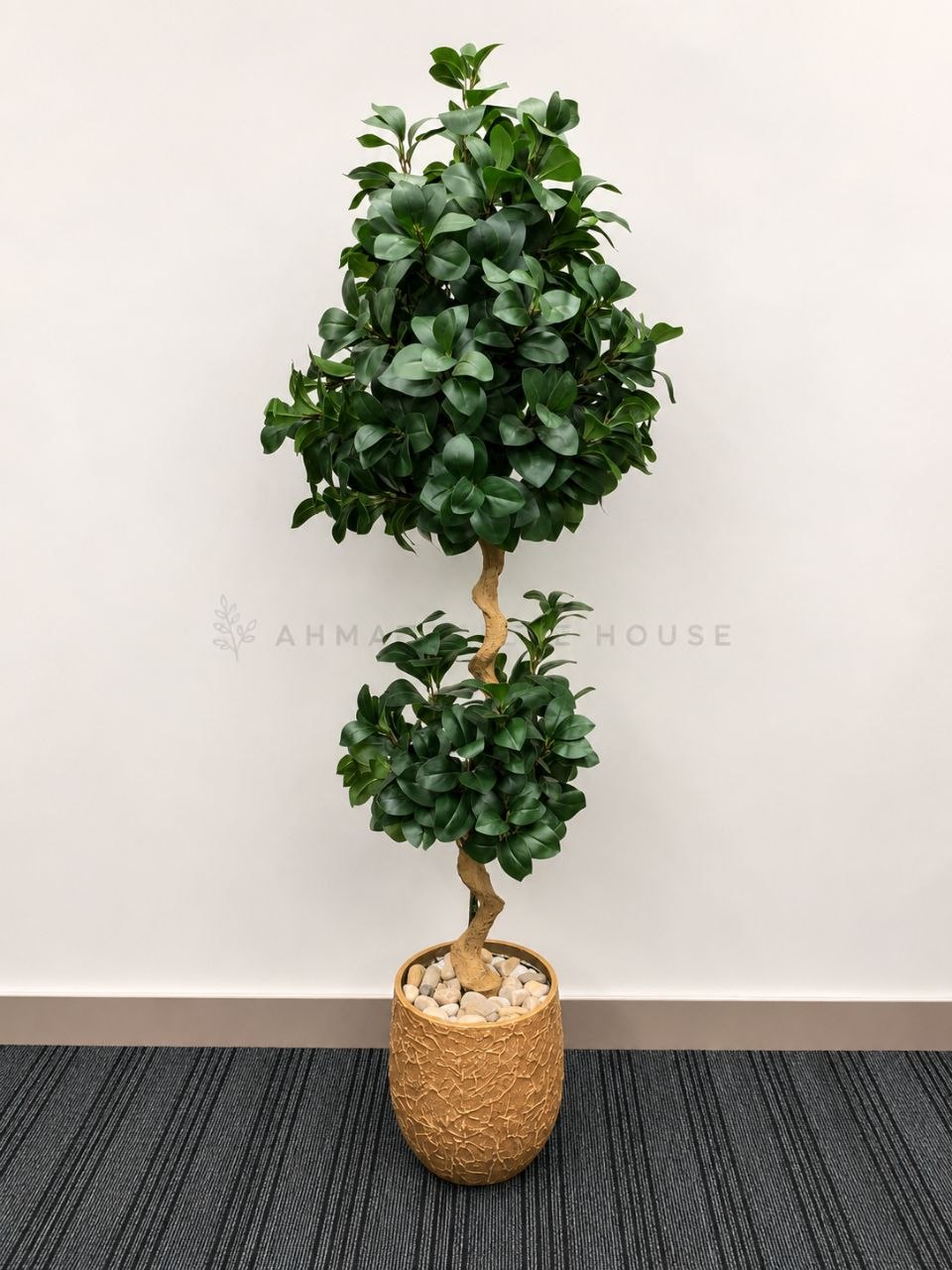 Artificial Ficus Topiary Floor Plant with Textured Planter | 6 Feet Premium Decor – Ahmad Tree House