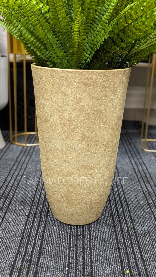 Artificial Boston Fern with Tall Beige Textured Planter | Premium Decor – Ahmad Tree House