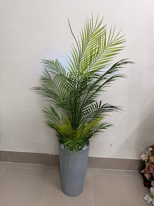 Elegant Areca Palm in Modern Grey Planter – 4ft Artificial Plant