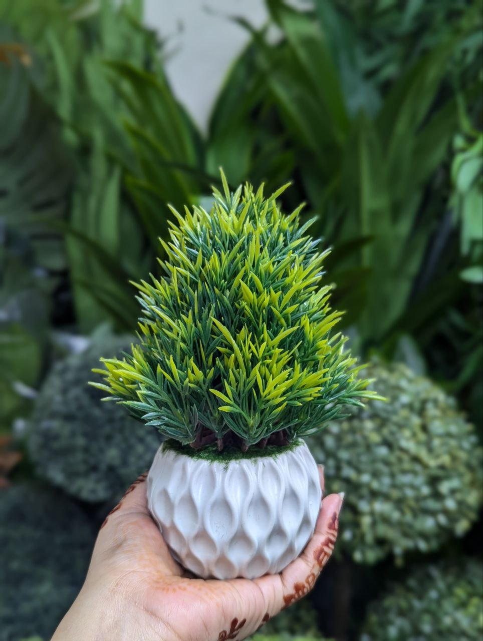 ATH – Miniature Artificial Bonsai Tree, Plastic Pot, Office Desk Greenery Decoration 203