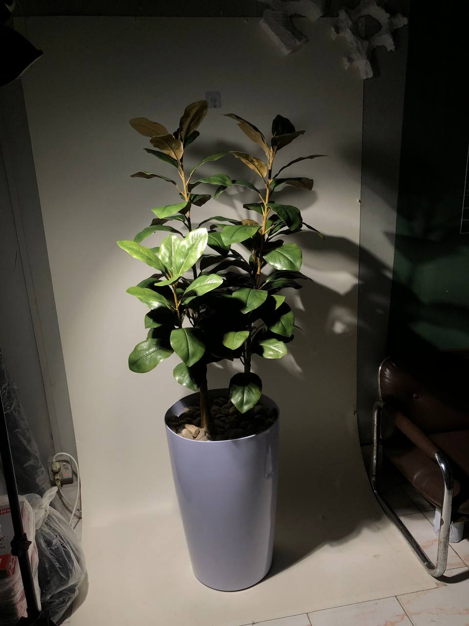 Tall Artificial Floor Plant with Modern Grey Planter | Special Price Living Room Decor