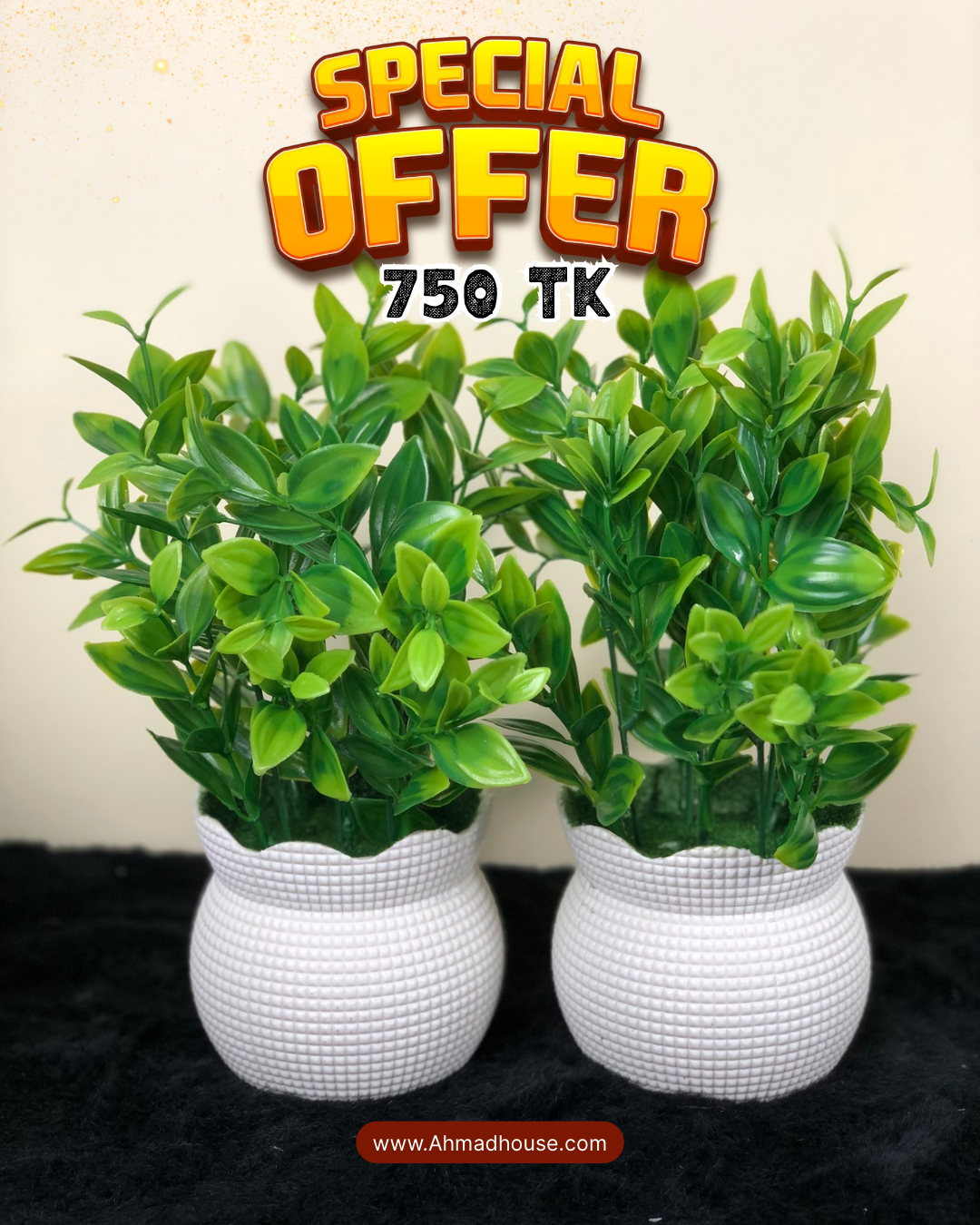 2-Piece Artificial Plant Pot Combo Set | Home & Office Decoration – Ahmad Tree House