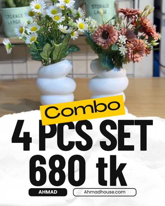 2 Flower + 2 Vases Combo - only 680 TK
