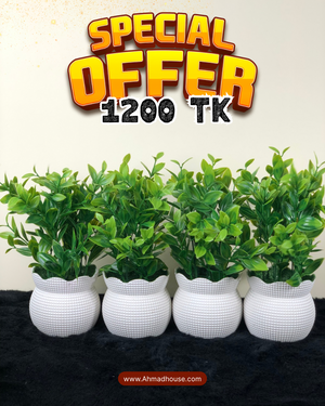 4-Piece Artificial Plant Pot Combo Set | Home & Office Decoration