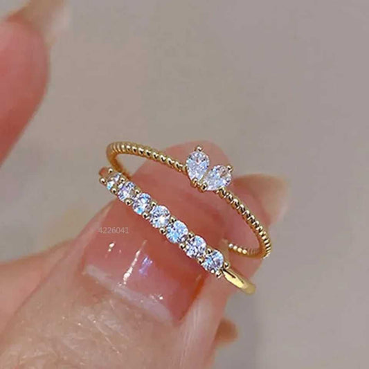 Zircon Heart Ring Set