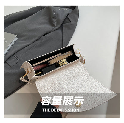 Elegant Alligator-Textured Shoulder & Crossbody Bag – Chic PU Leather