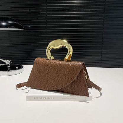 Elegant Alligator-Textured Shoulder & Crossbody Bag – Chic PU Leather