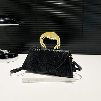 Elegant Alligator-Textured Shoulder & Crossbody Bag – Chic PU Leather