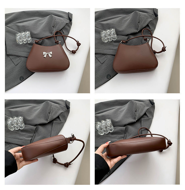 Minimalist Solid Shoulder Bag – Soft PU Leather & Compact Style