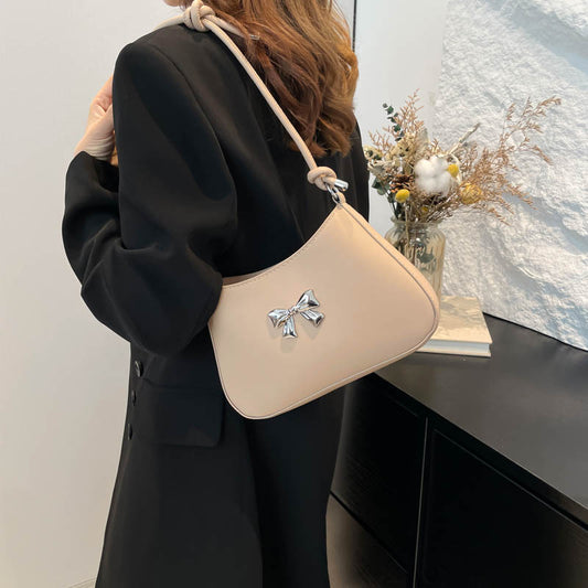 Minimalist Solid Shoulder Bag – Soft PU Leather & Compact Style
