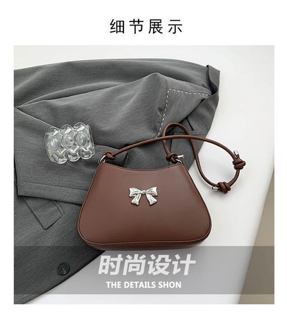 Minimalist Solid Shoulder Bag – Soft PU Leather & Compact Style