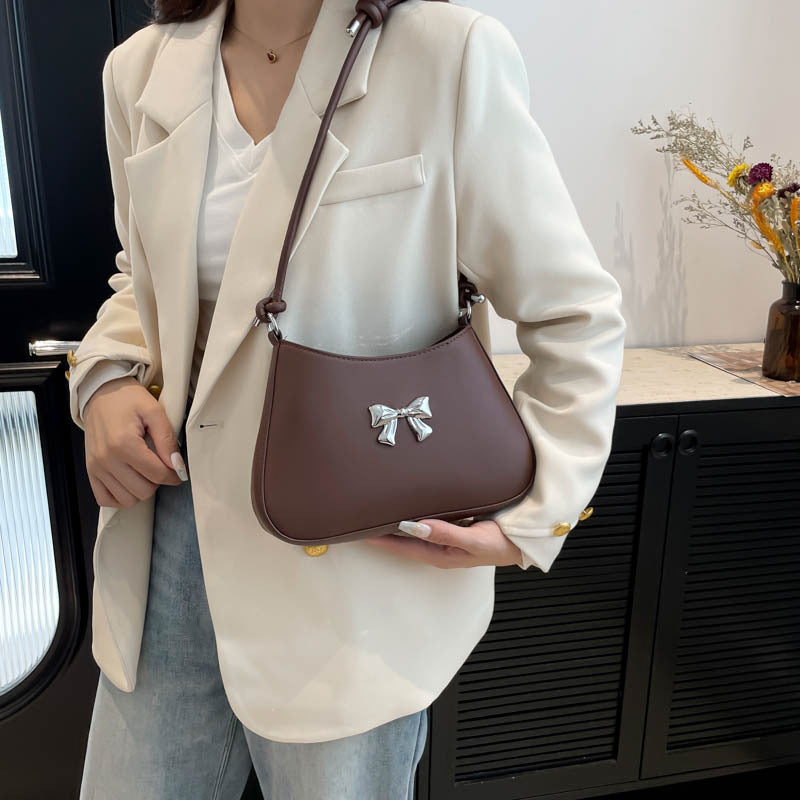 Minimalist Solid Shoulder Bag – Soft PU Leather & Compact Style