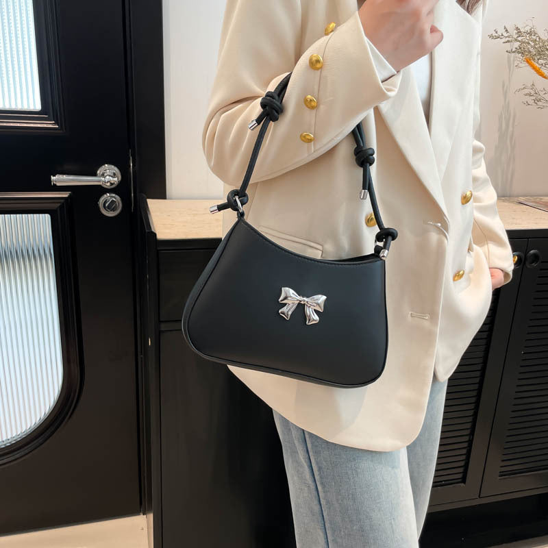 Minimalist Solid Shoulder Bag – Soft PU Leather & Compact Style