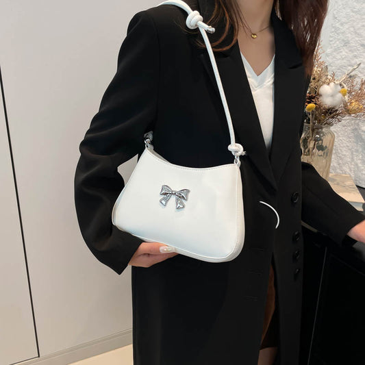 Minimalist Solid Shoulder Bag – Soft PU Leather & Compact Style