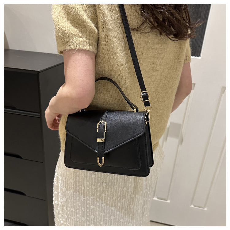 Minimalist Solid Shoulder Bag – Soft PU Leather & Compact Style