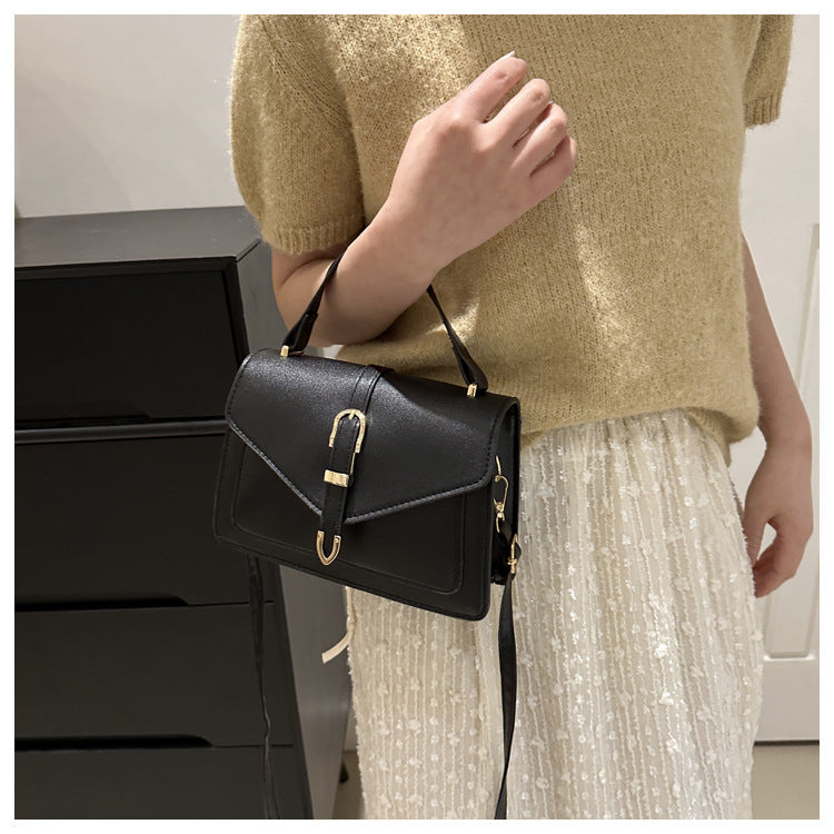 Minimalist Solid Shoulder Bag – Soft PU Leather & Compact Style