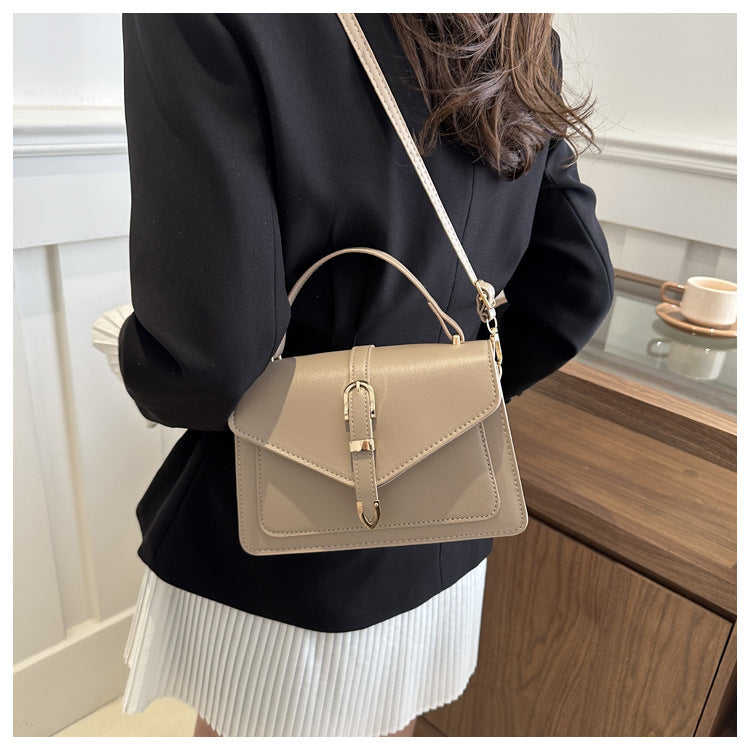 Minimalist Solid Shoulder Bag – Soft PU Leather & Compact Style