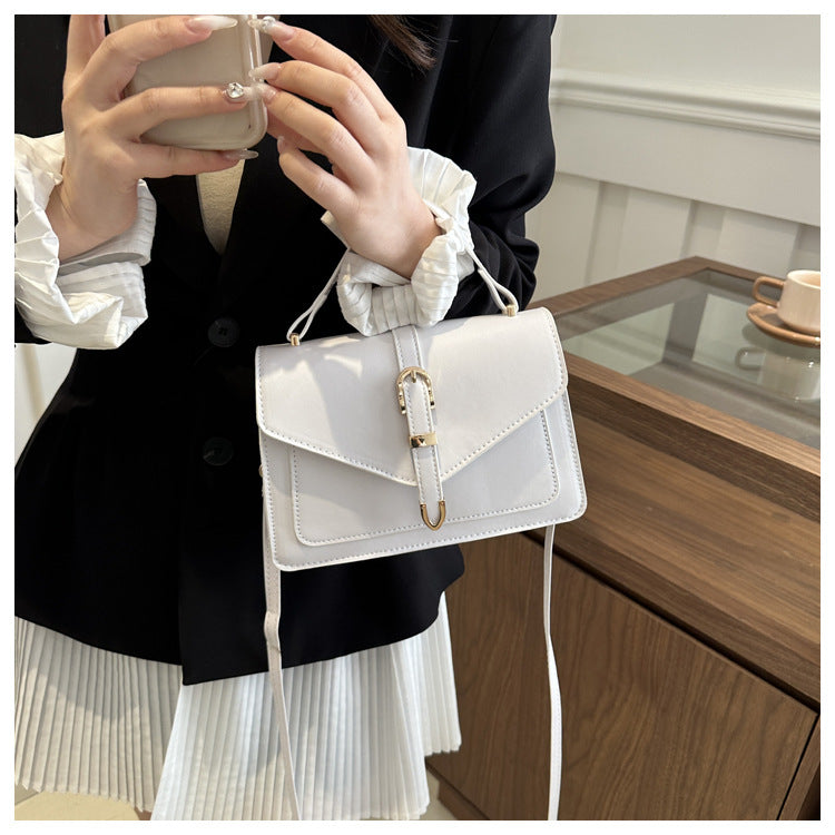 Minimalist Solid Shoulder Bag – Soft PU Leather & Compact Style