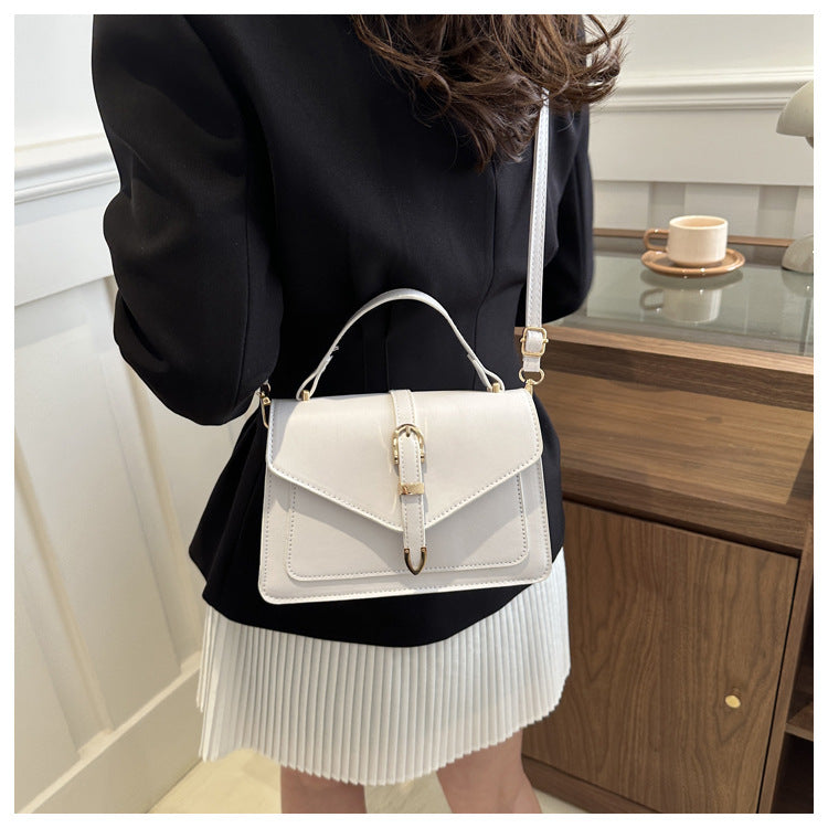 Minimalist Solid Shoulder Bag – Soft PU Leather & Compact Style