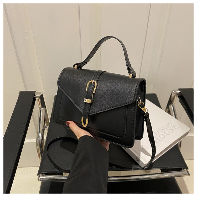 Minimalist Solid Shoulder Bag – Soft PU Leather & Compact Style