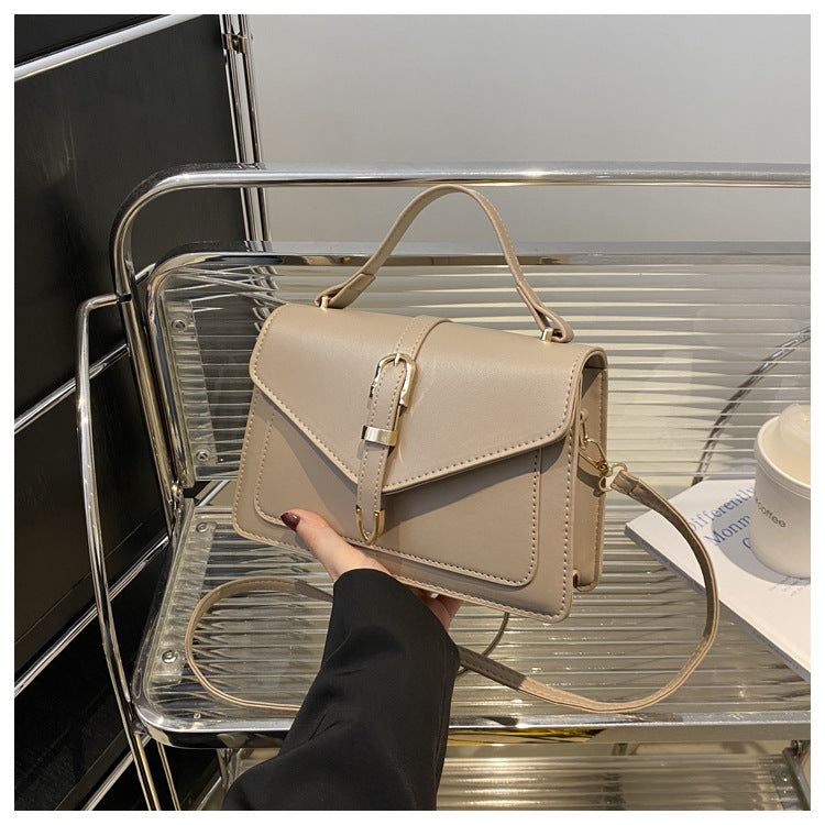 Minimalist Solid Shoulder Bag – Soft PU Leather & Compact Style