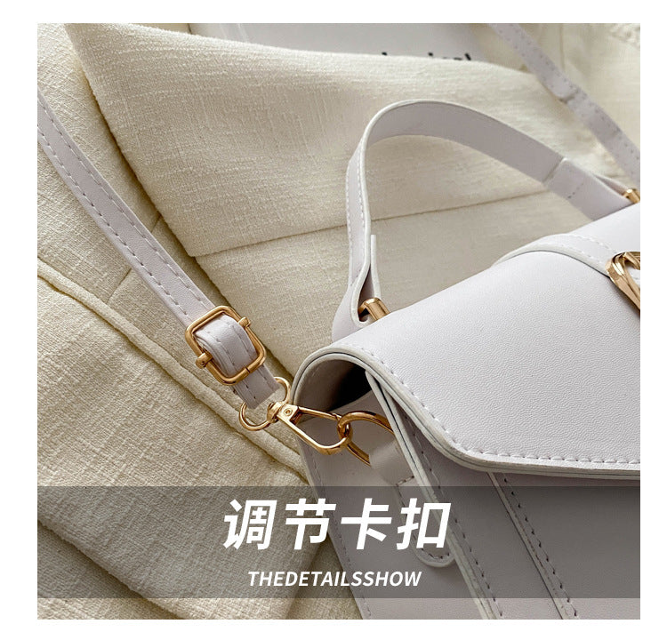 Minimalist Solid Shoulder Bag – Soft PU Leather & Compact Style